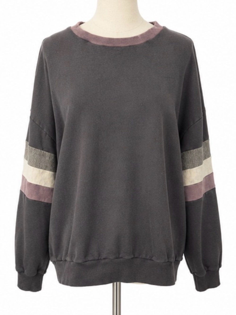 Easel Los Angeles Oversized Varsity Stripe Sweatshirt Size Small